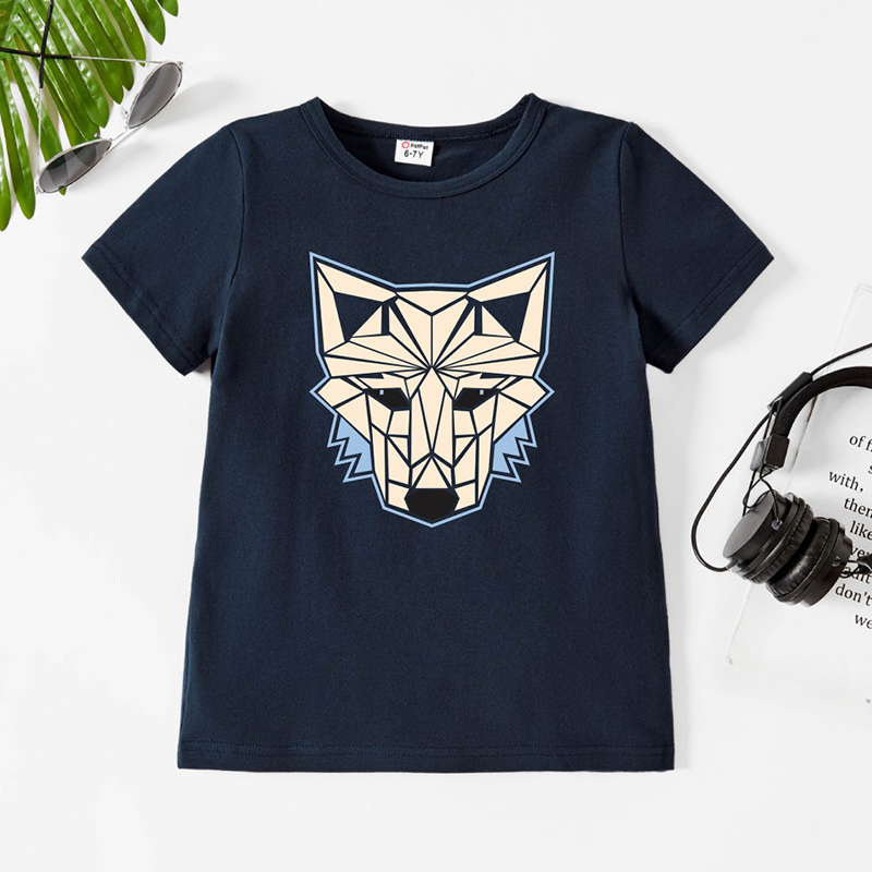 

Kid Boy Graphic Wolf Print Short-sleeve Tee
