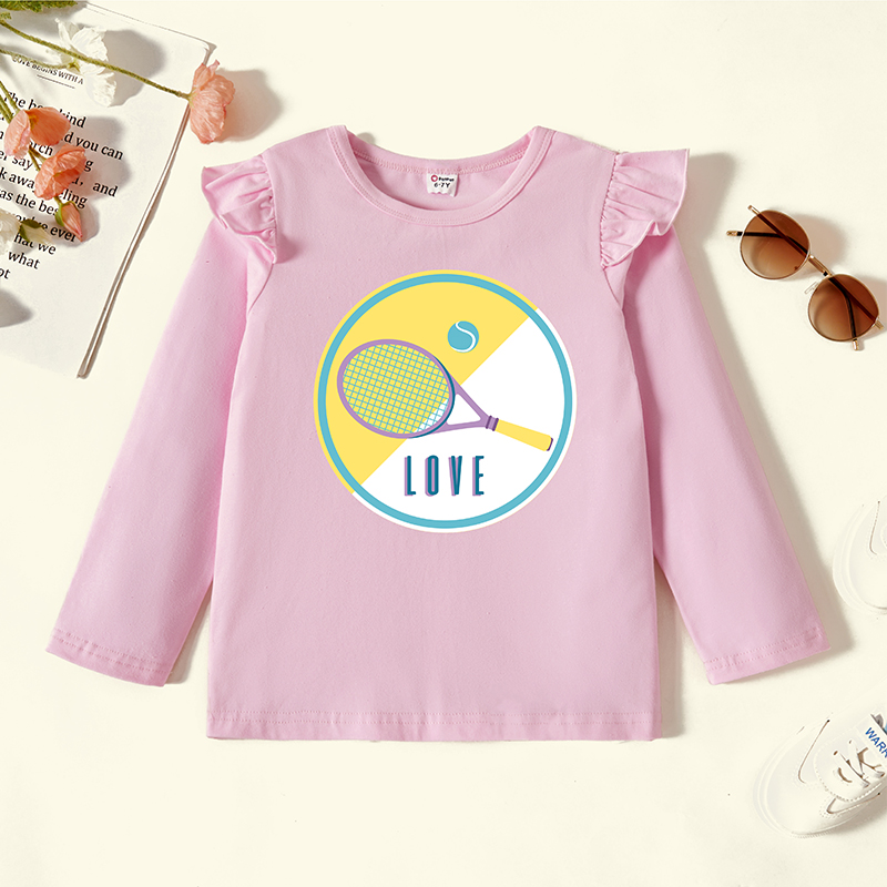 

Kids Graphic Flutter-sleeve Light pink Long-sleeve Tee