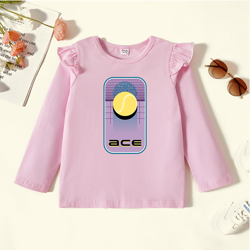

Kids Graphic Flutter-sleeve Light pink Long-sleeve Tee