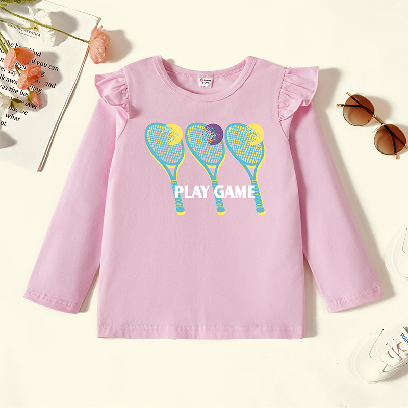 

Kids Graphic Flutter-sleeve Light pink Long-sleeve Tee
