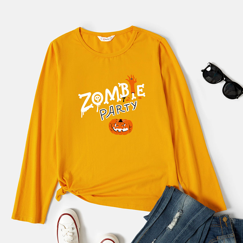 

Graphic Ginger Long-sleeve Round-collar Tee for Women