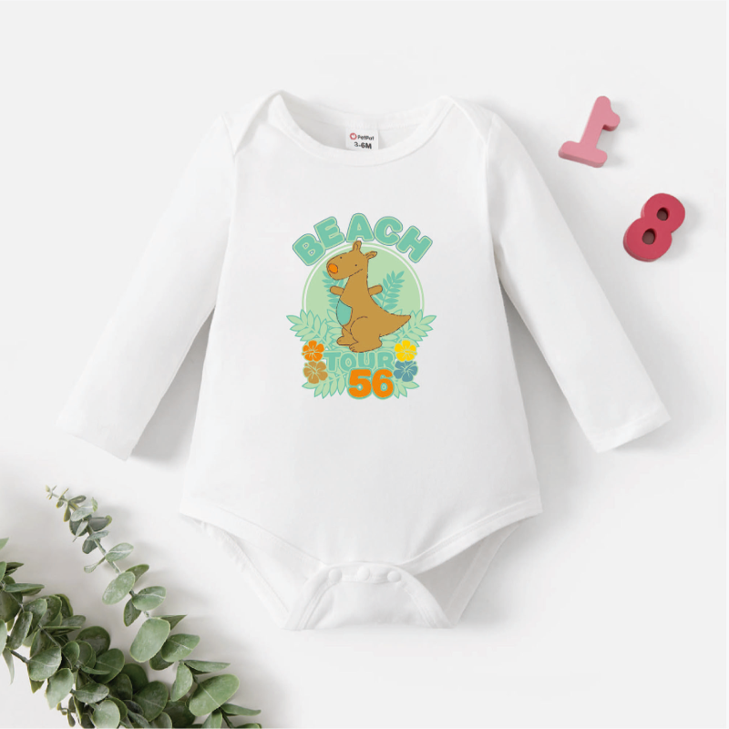 

Baby Graphic White Long-sleeve Romper