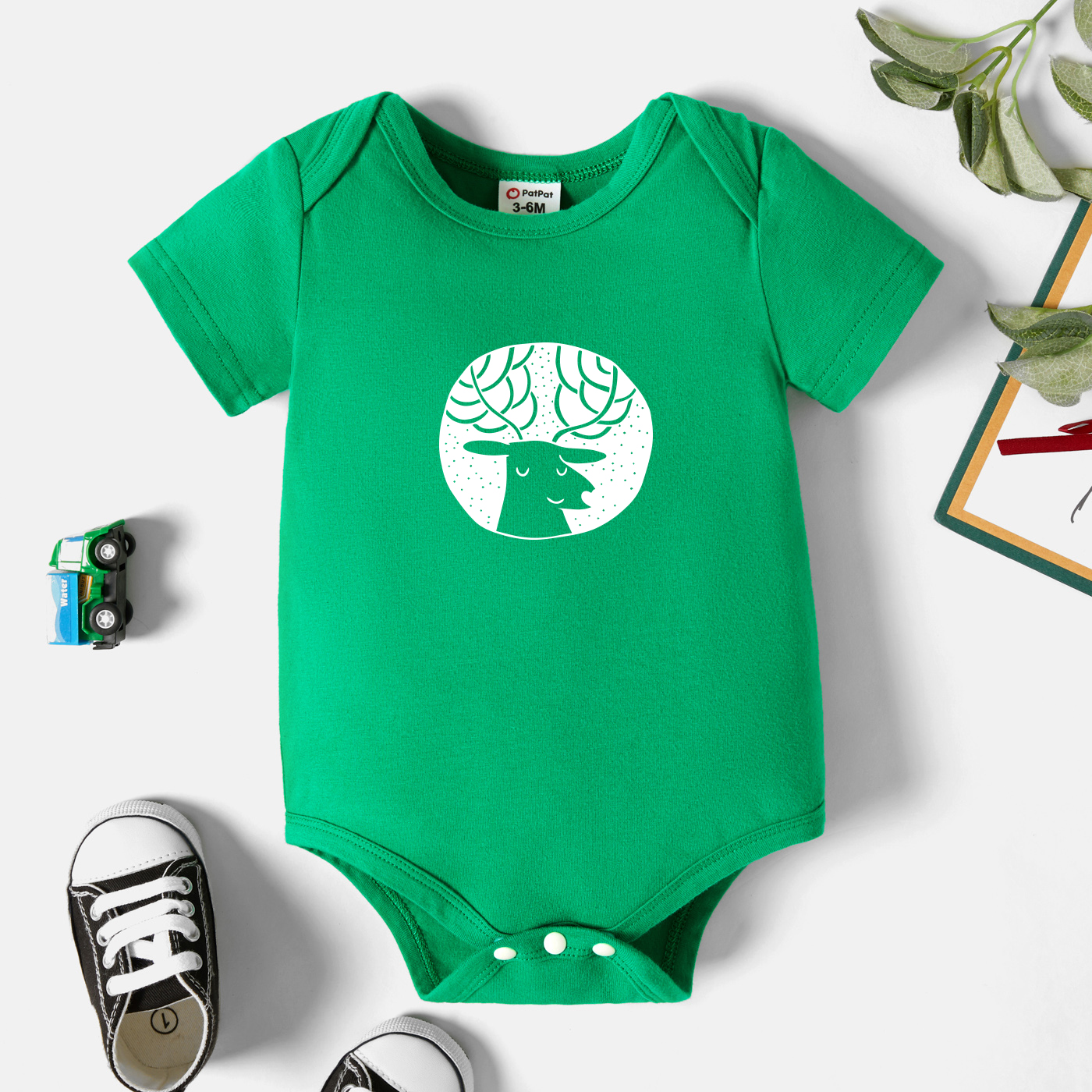 

Baby Graphic Green Short-sleeve Romper