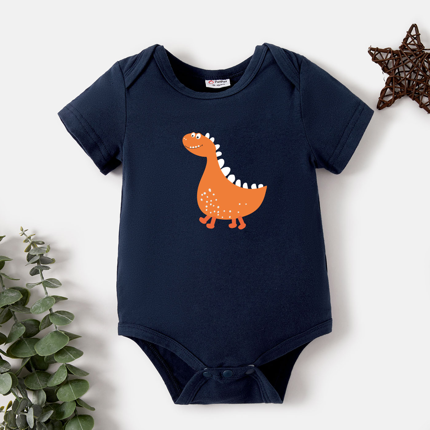

Baby Graphic Dark Blue Short-sleeve Romper
