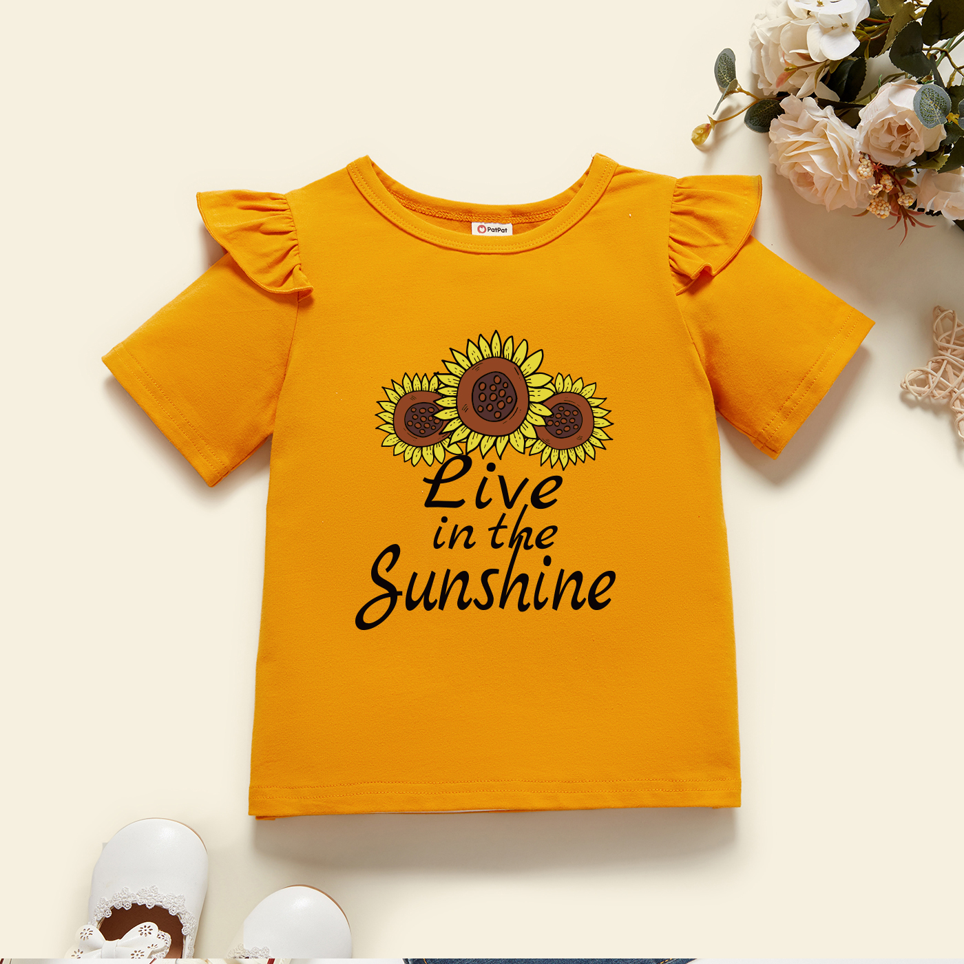 

Toddler Graphic Flutter-sleeve Ginger Short-sleeve Tee