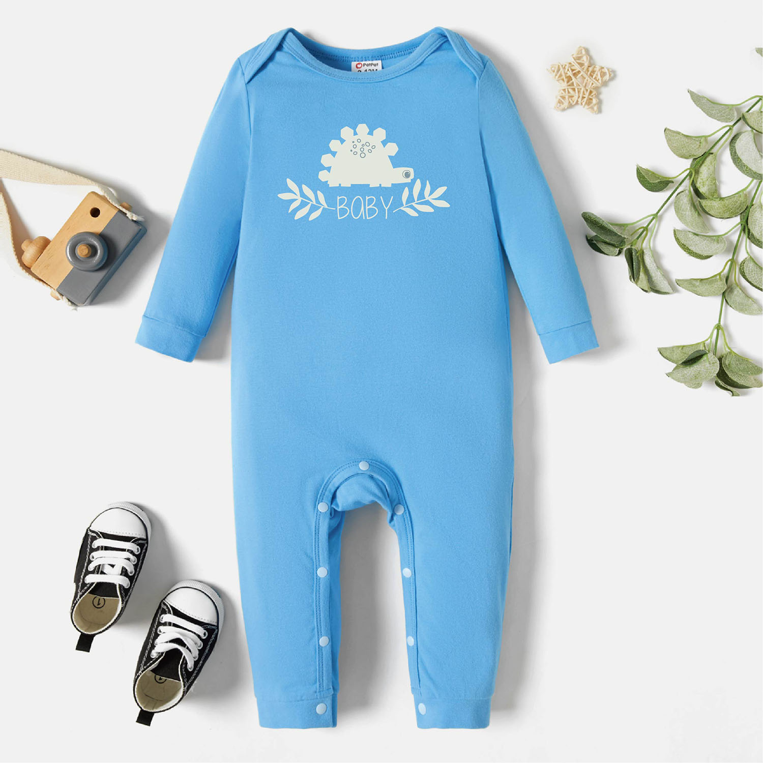

Baby Graphic Blue Long-sleeve Jumpsuit