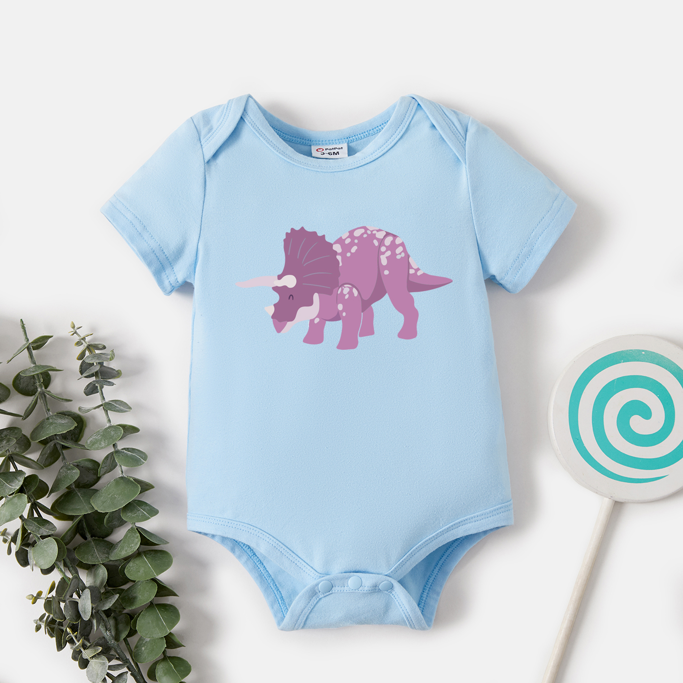 

Baby Graphic Light blue Short-sleeve Romper