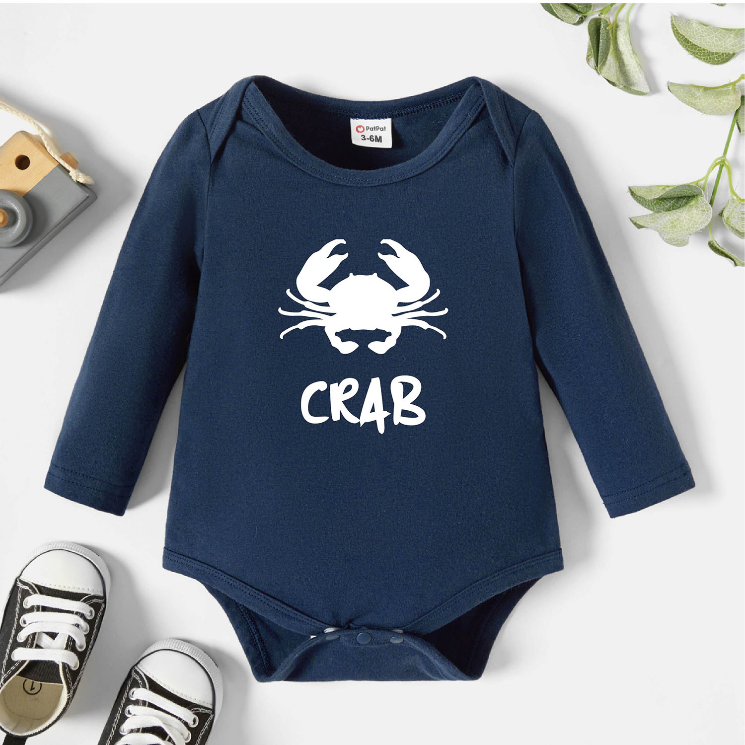 

Baby Graphic Dark Blue Long-sleeve Romper