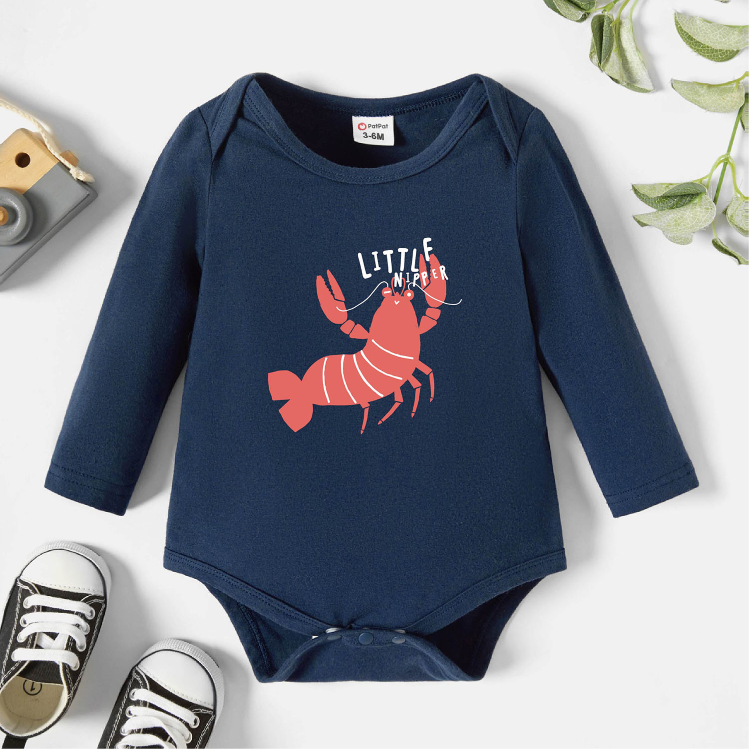 

Baby Graphic Dark Blue Long-sleeve Romper