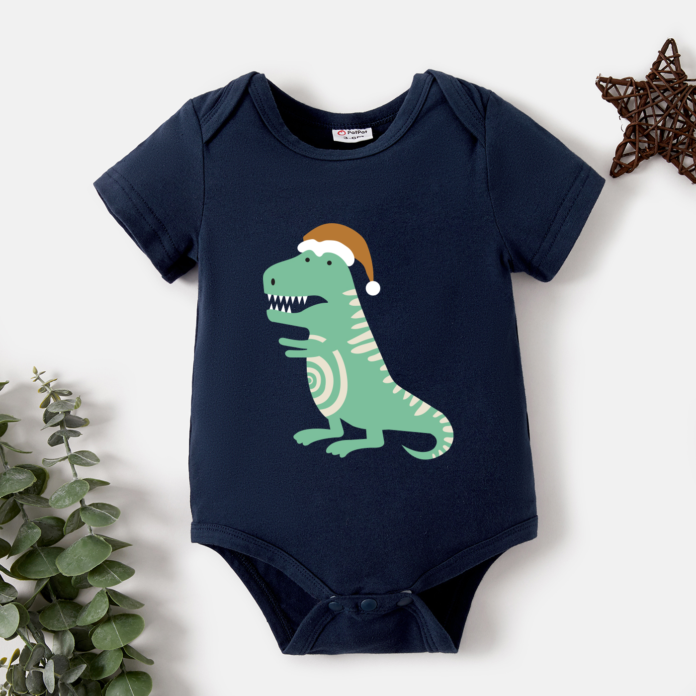 

Baby Graphic Dark Blue Short-sleeve Romper