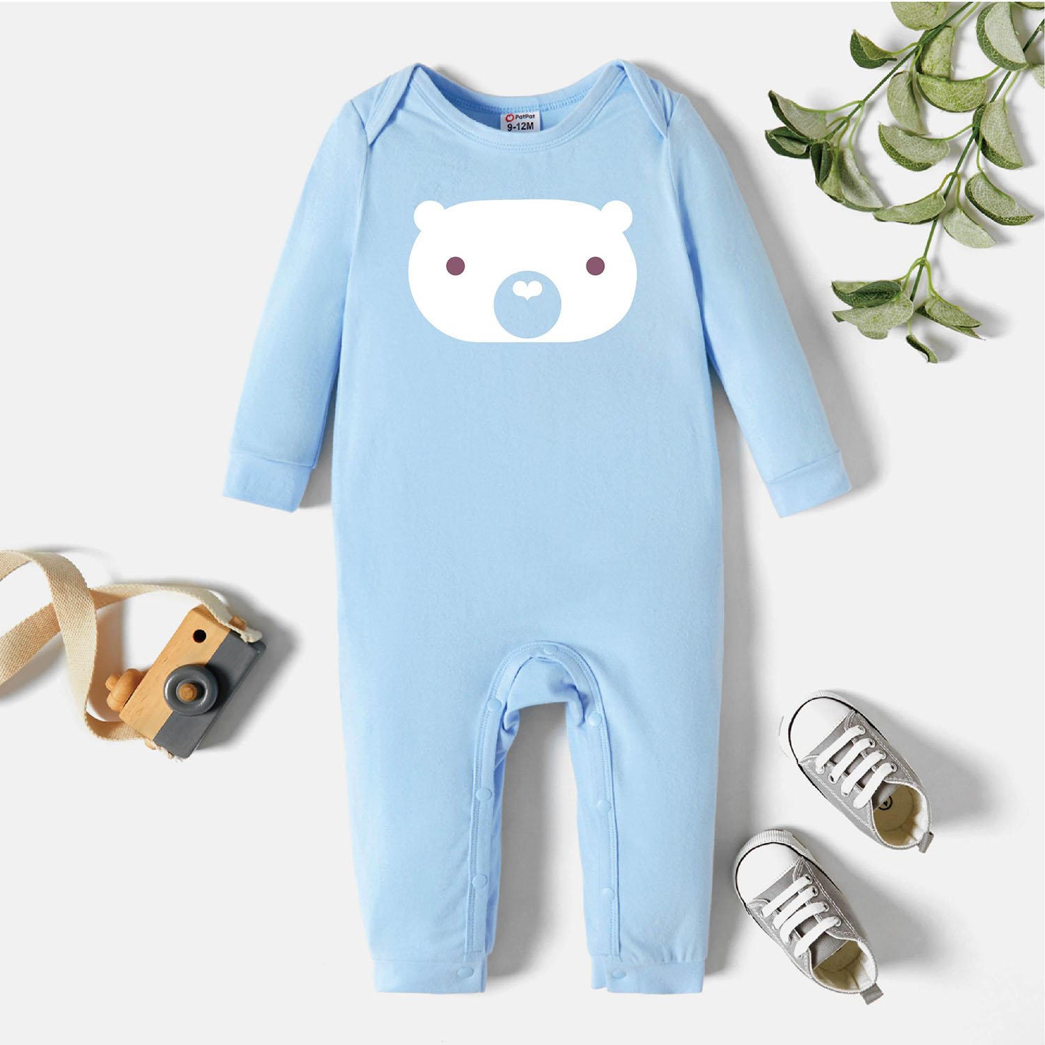 

Baby Graphic Light blue Long-sleeve Jumpsuit