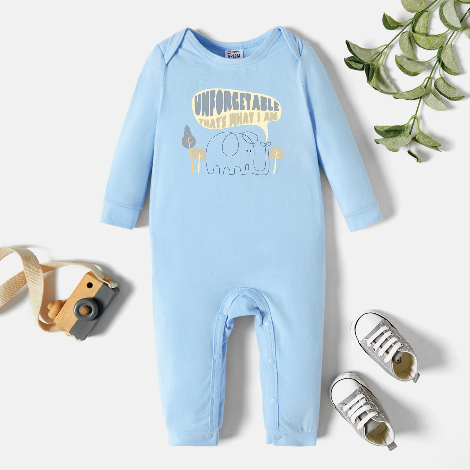 

Baby Graphic Light blue Long-sleeve Jumpsuit