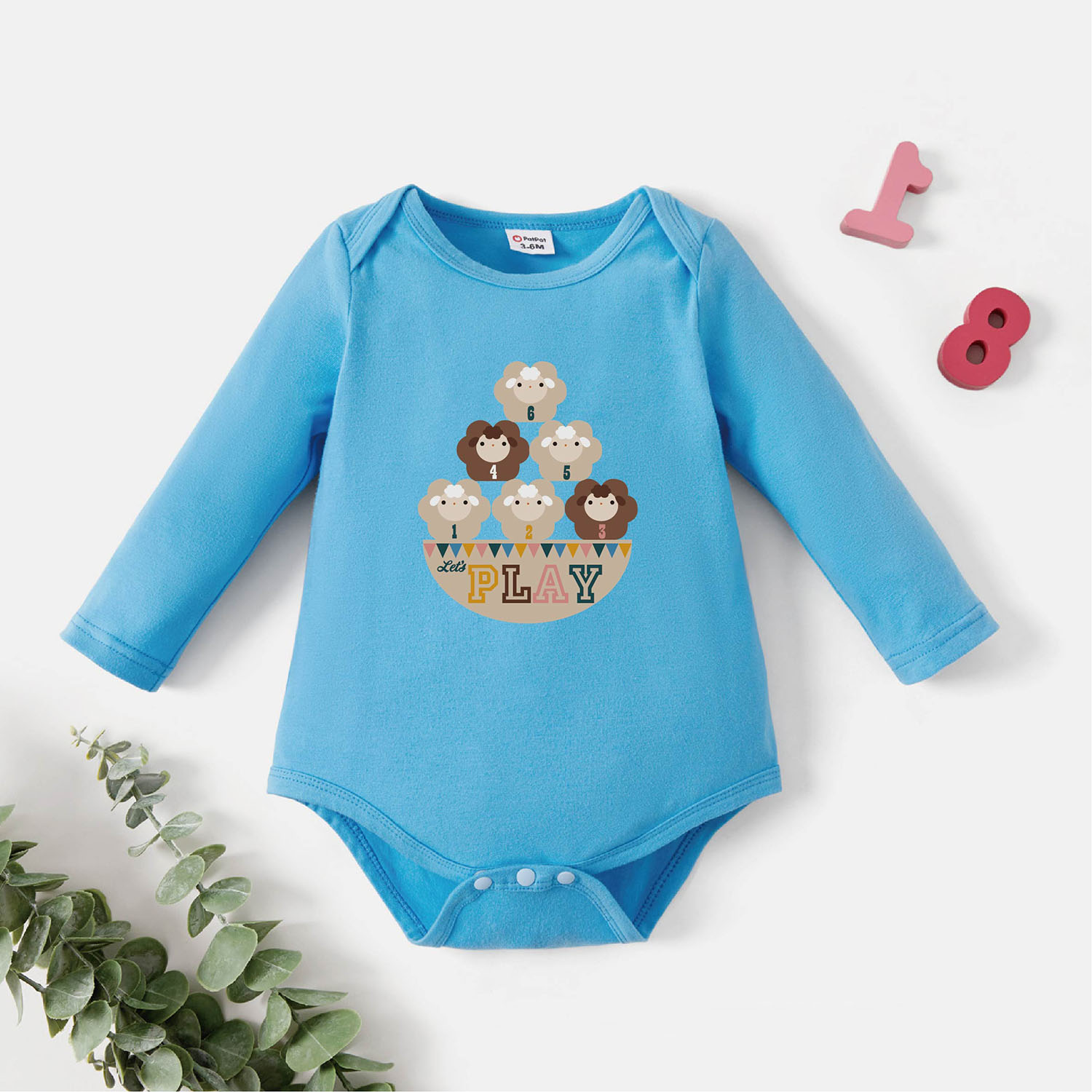 

Baby Graphic Blue Long-sleeve Romper