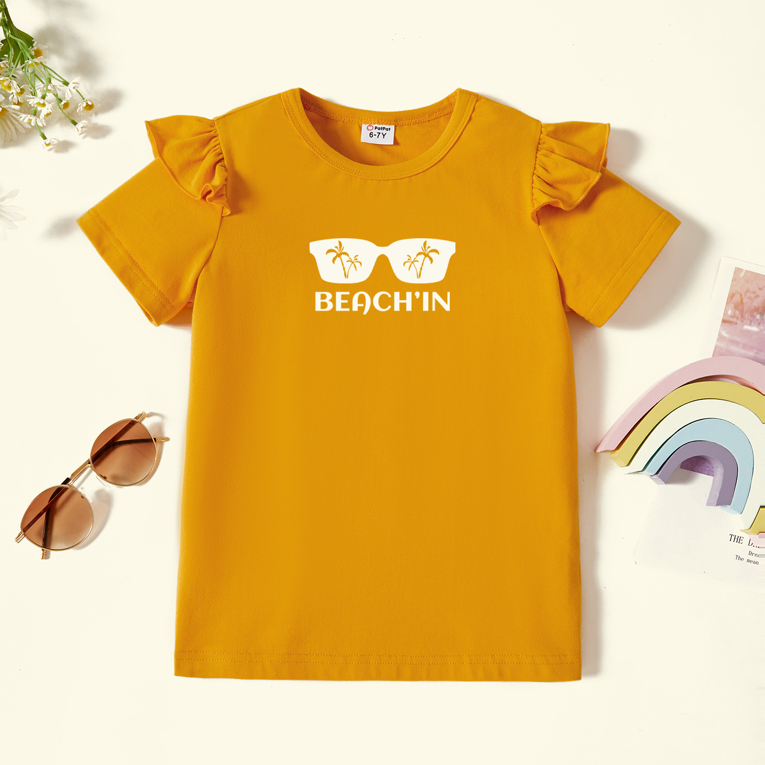 

Kids Graphic Flutter-sleeve Ginger Short-sleeve Tee