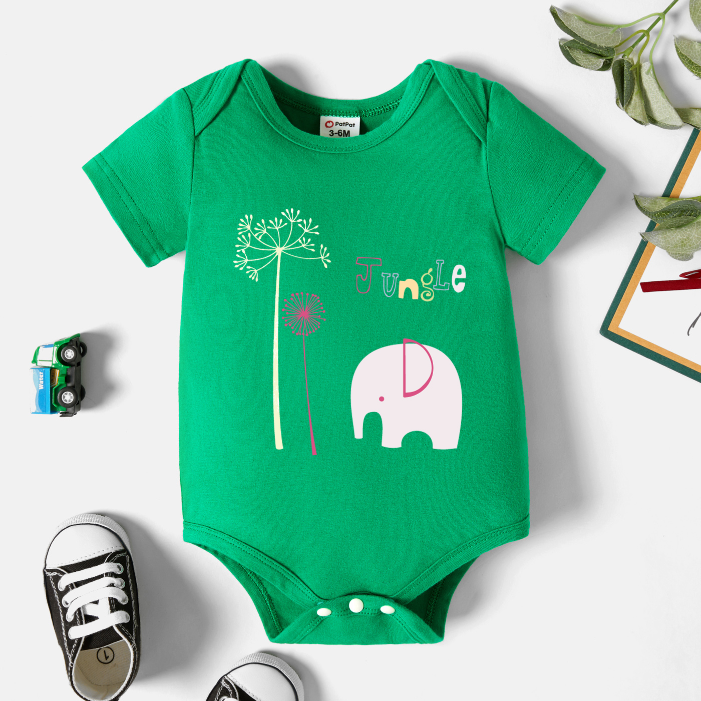 

Baby Graphic Green Short-sleeve Romper