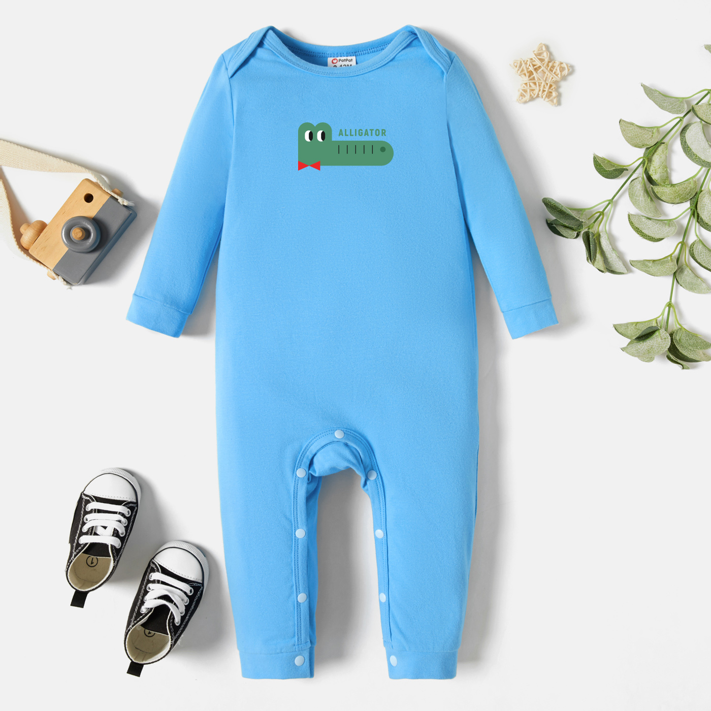

Baby Graphic Blue Long-sleeve Jumpsuit