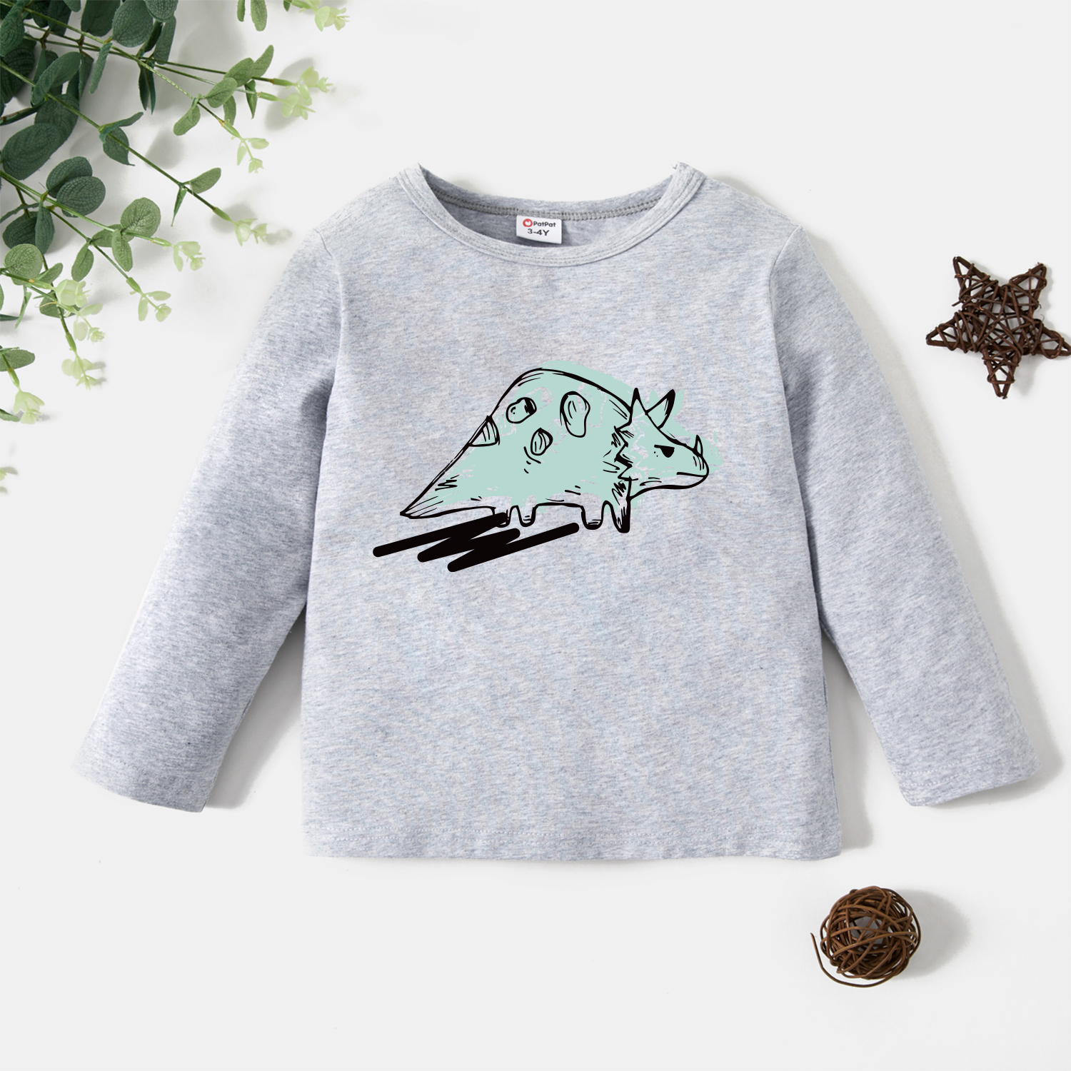 

Toddler Graphic Light gray Long-sleeve Tee