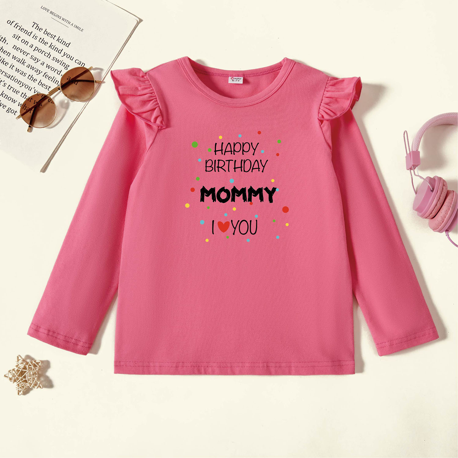 

Kids Graphic Flutter-sleeve Long-sleeve Tee