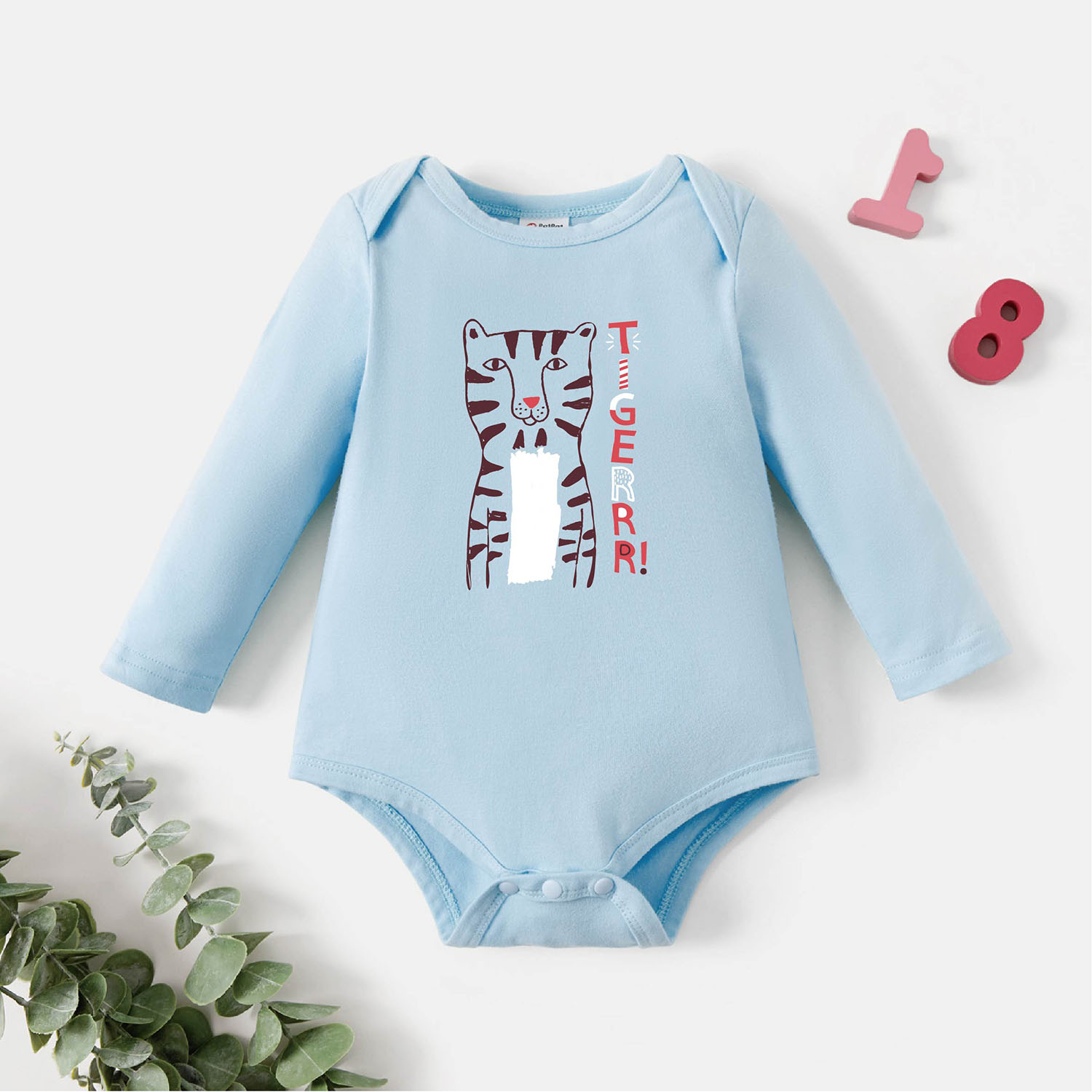 

Baby Graphic Light blue Long-sleeve Romper
