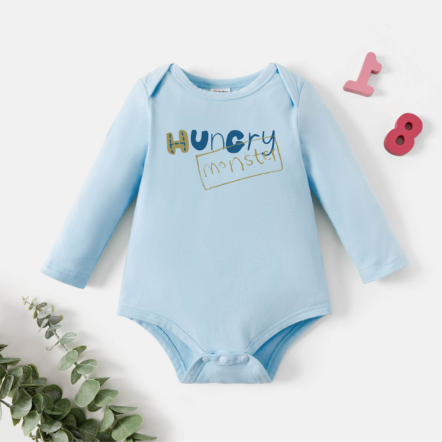

Baby Graphic Light blue Long-sleeve Romper