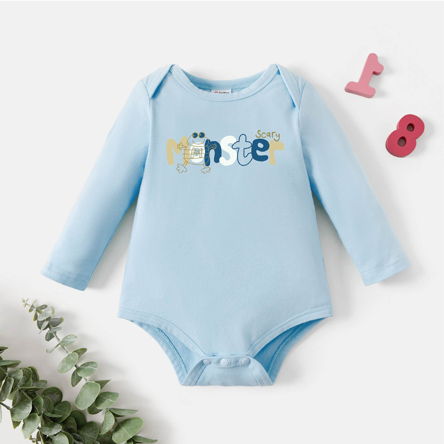 

Baby Graphic Light blue Long-sleeve Romper