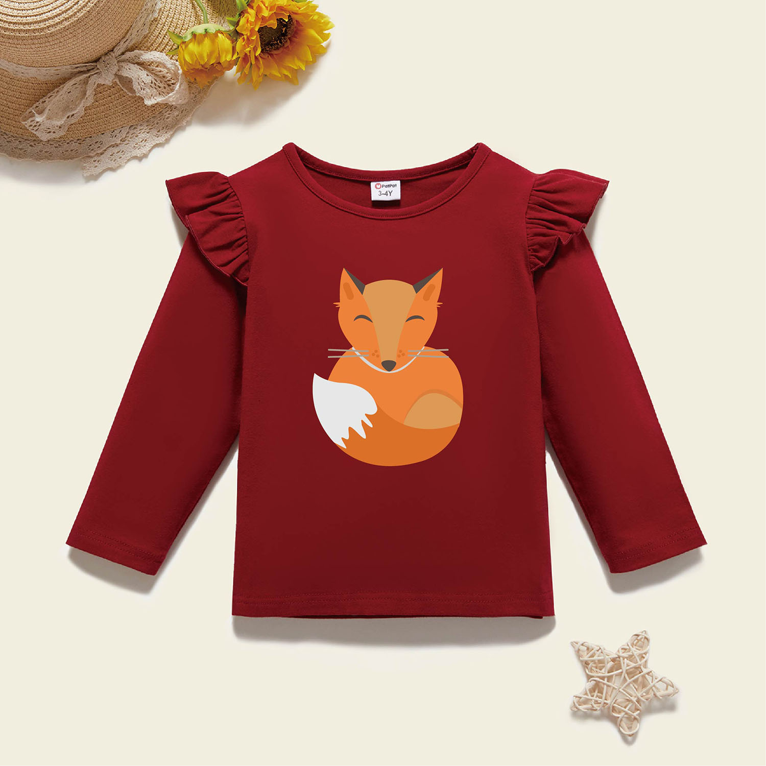 

Toddler Graphic Flutter-sleeve Long-sleeve Tee