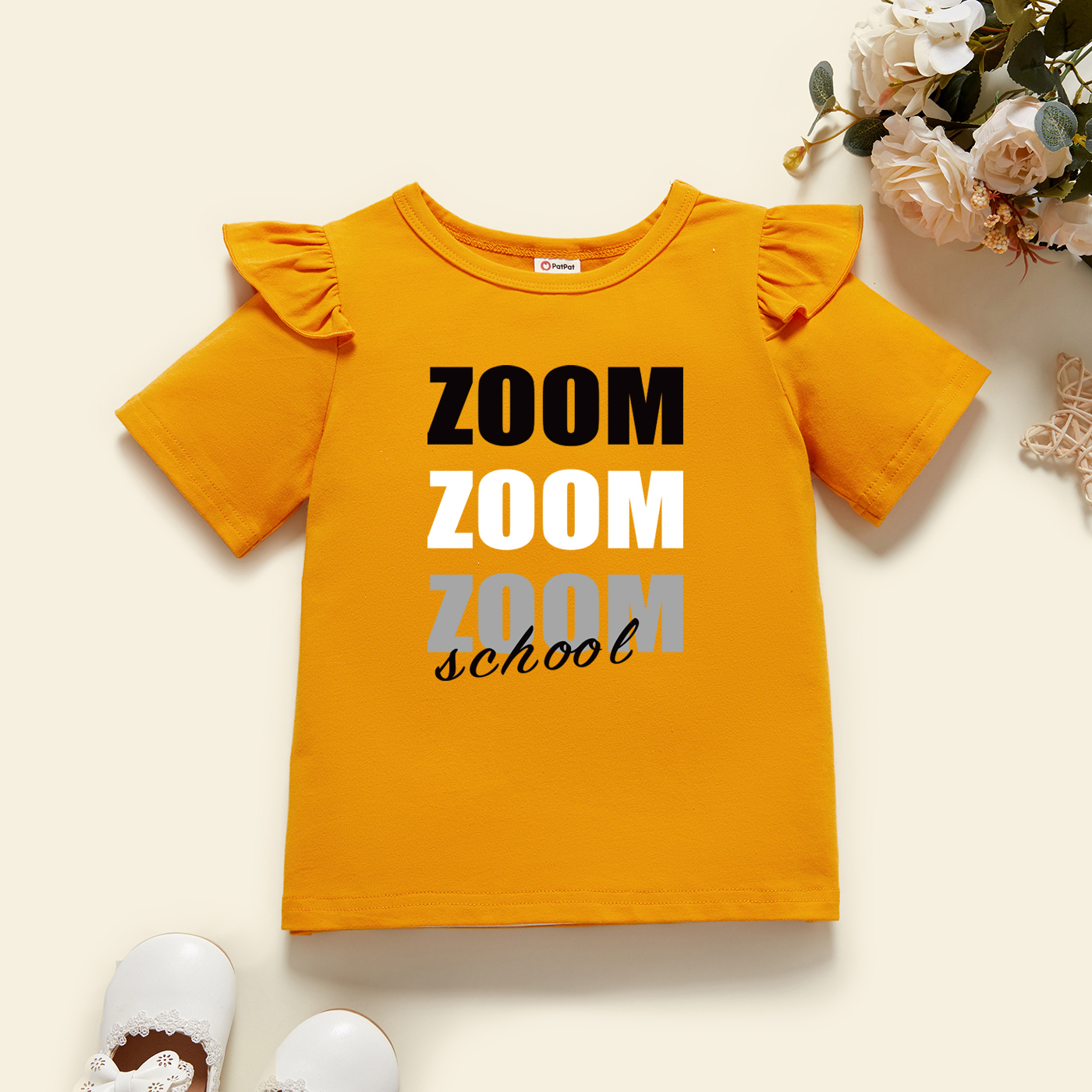 

Toddler Graphic Flutter-sleeve Short-sleeve Tee