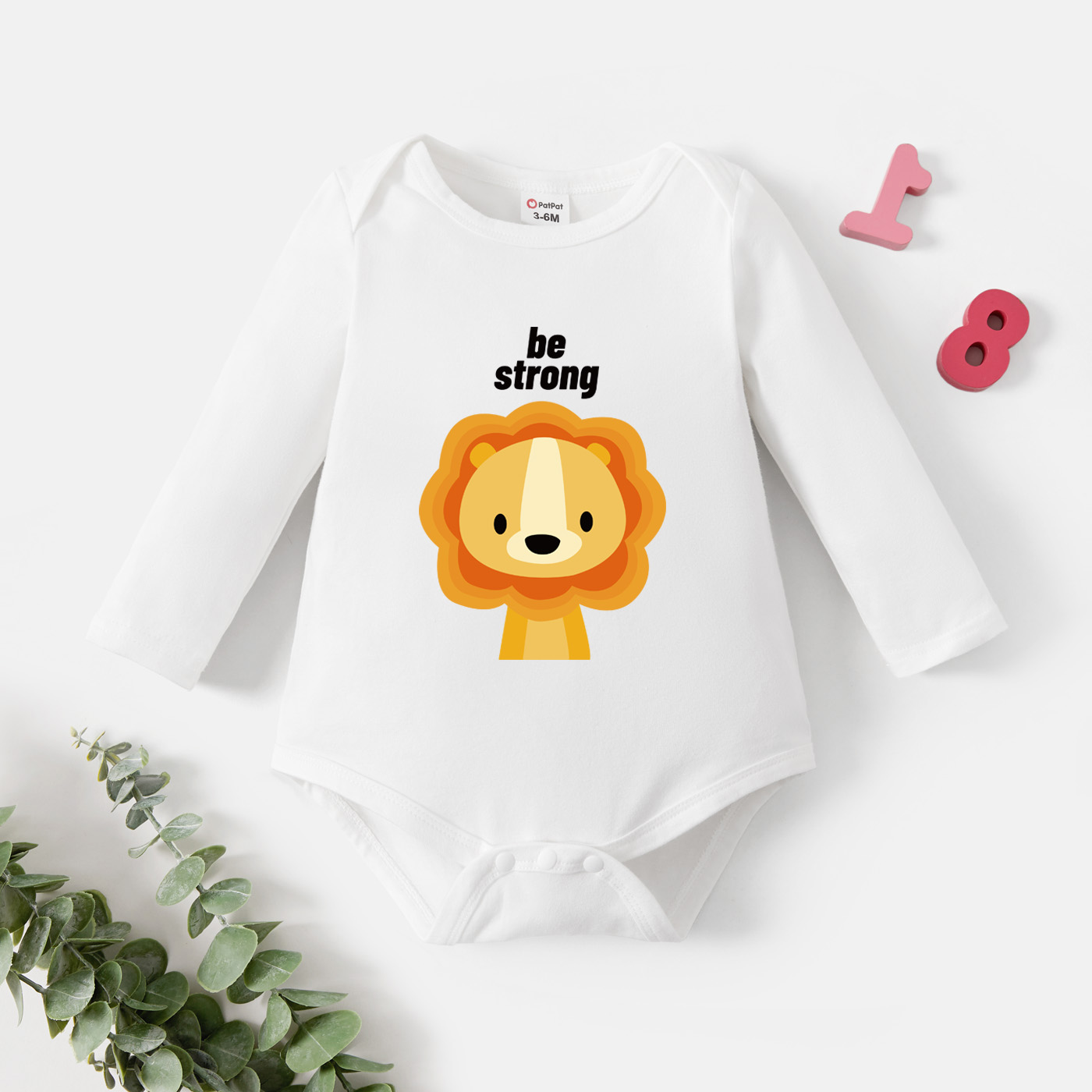 

Baby Graphic White Long-sleeve Romper