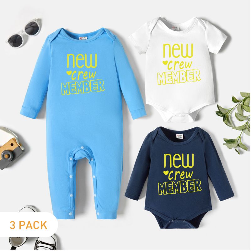 

3-Pack Baby Graphic Romper and Jumpsuit Set