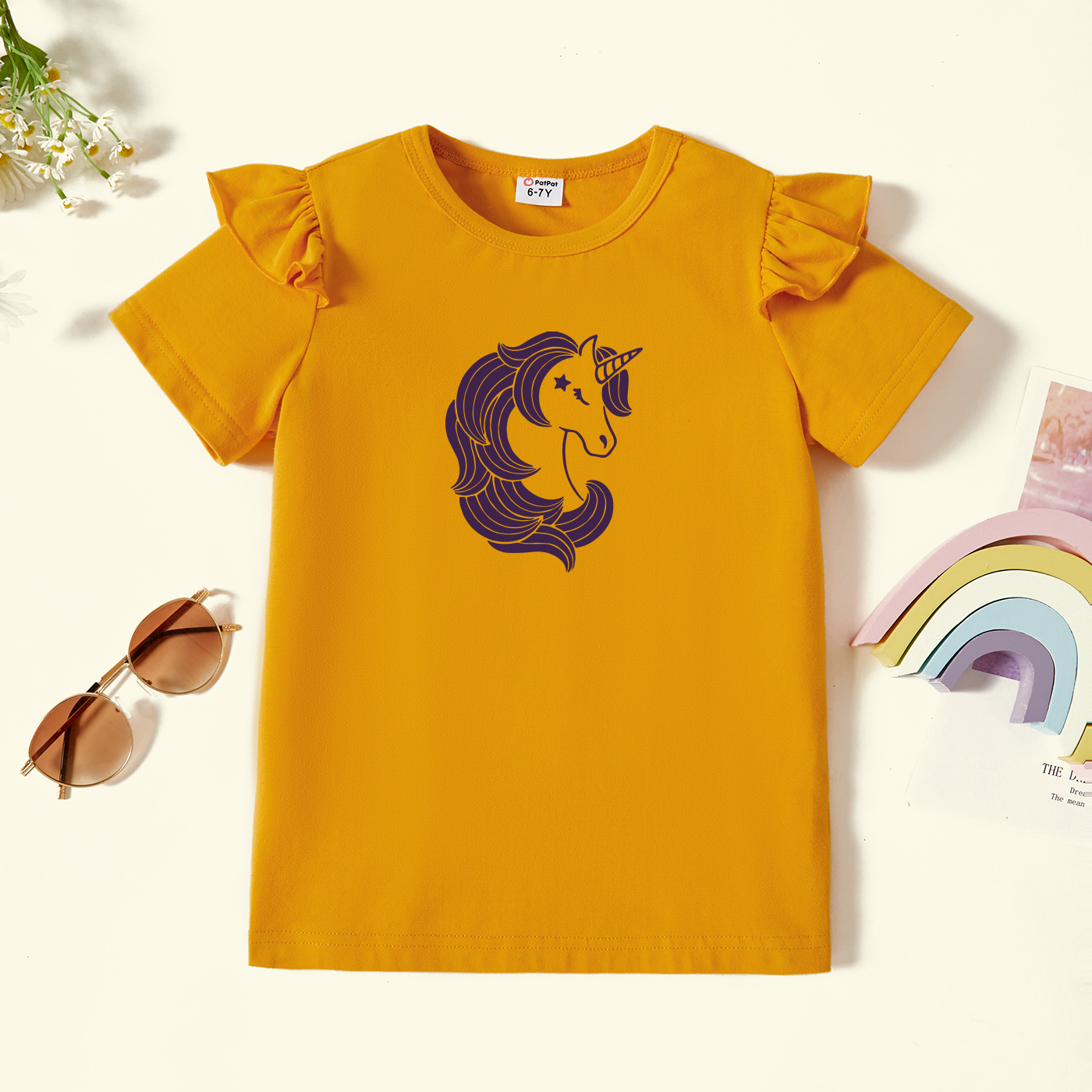 

Kids Graphic Flutter-sleeve Ginger Short-sleeve Tee