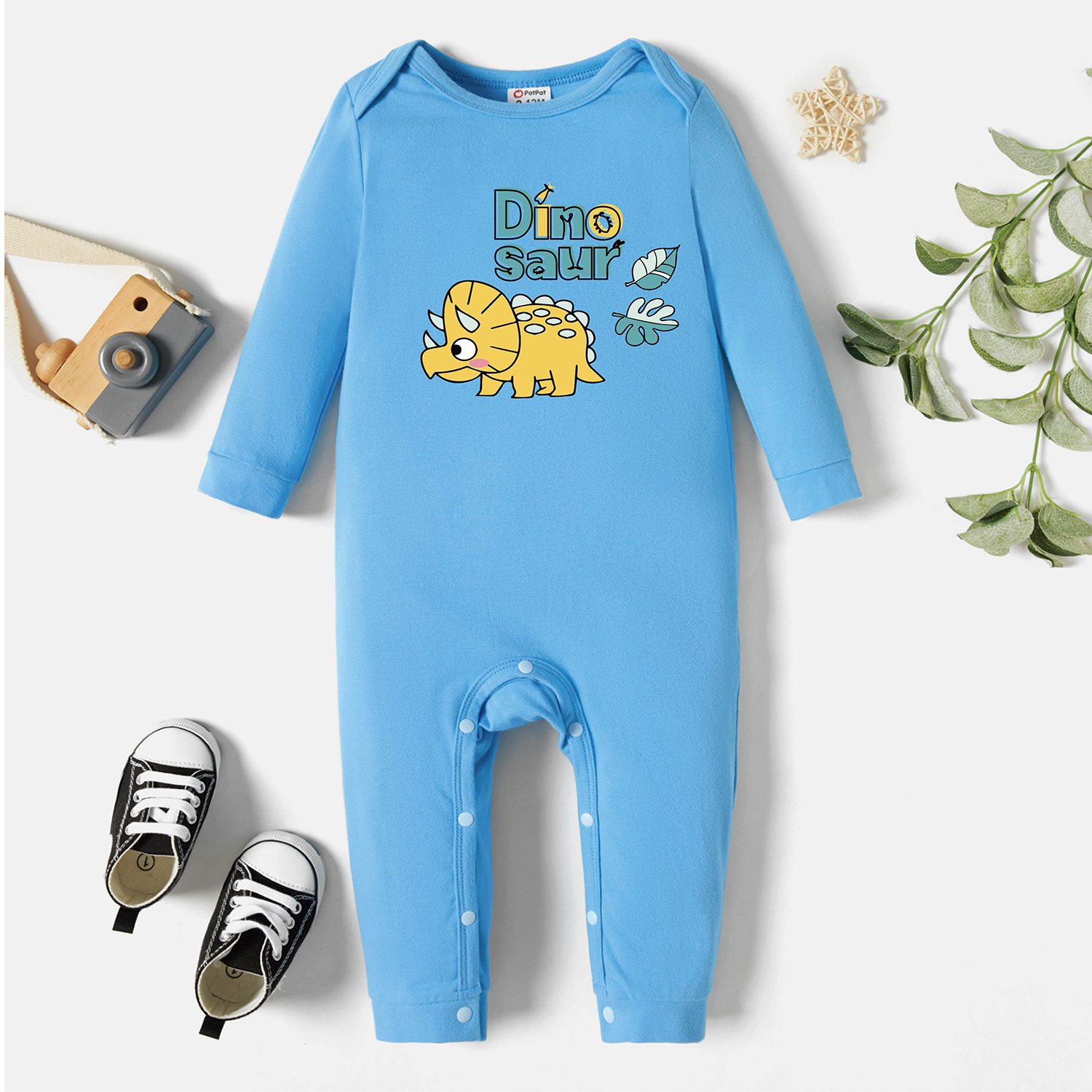 

Baby Graphic White Long-sleeve Jumpsuit