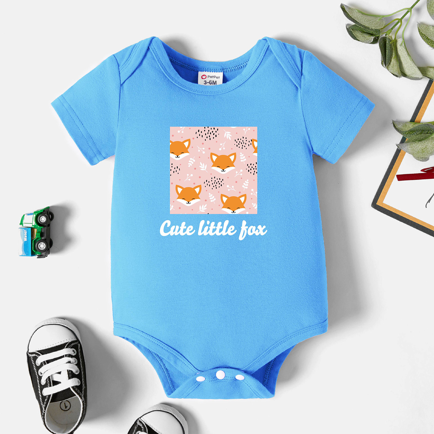

Baby Graphic Blue Short-sleeve Romper