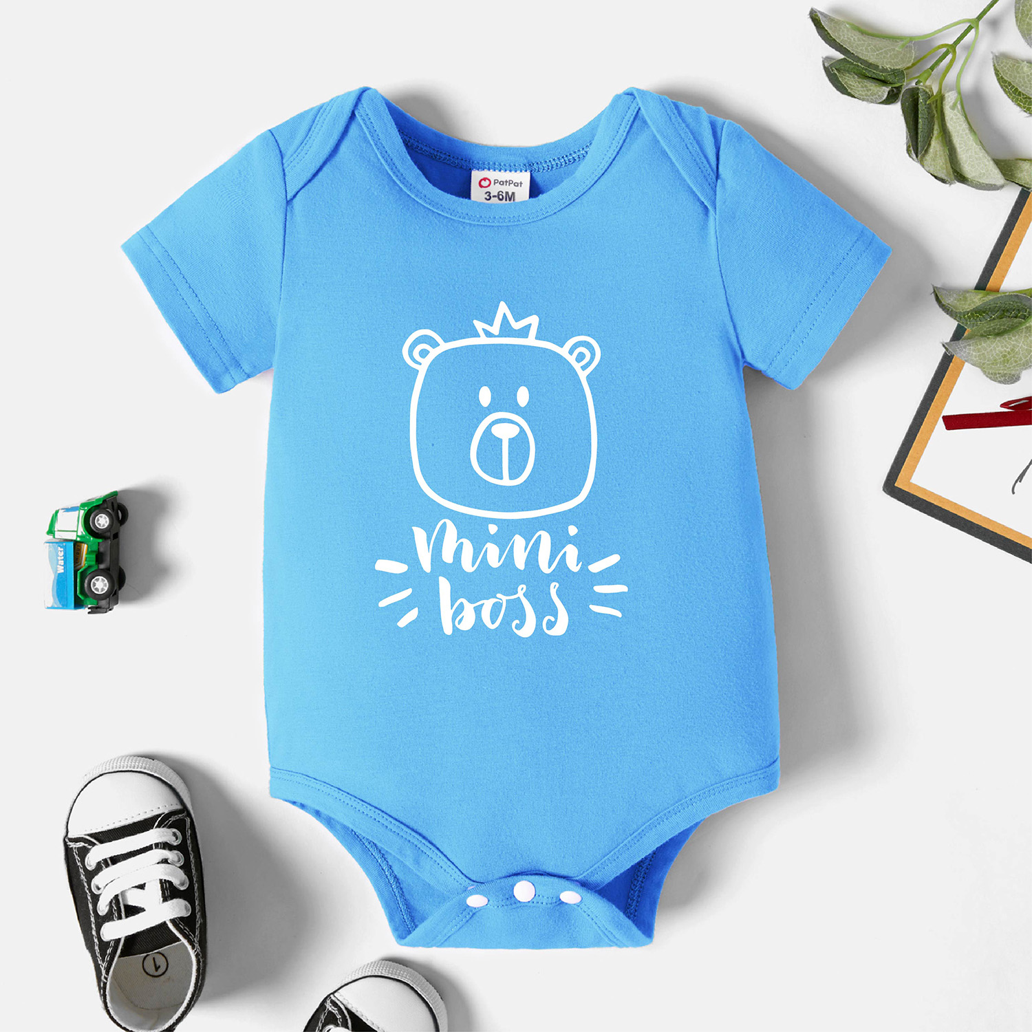 

Baby Graphic Blue Short-sleeve Romper