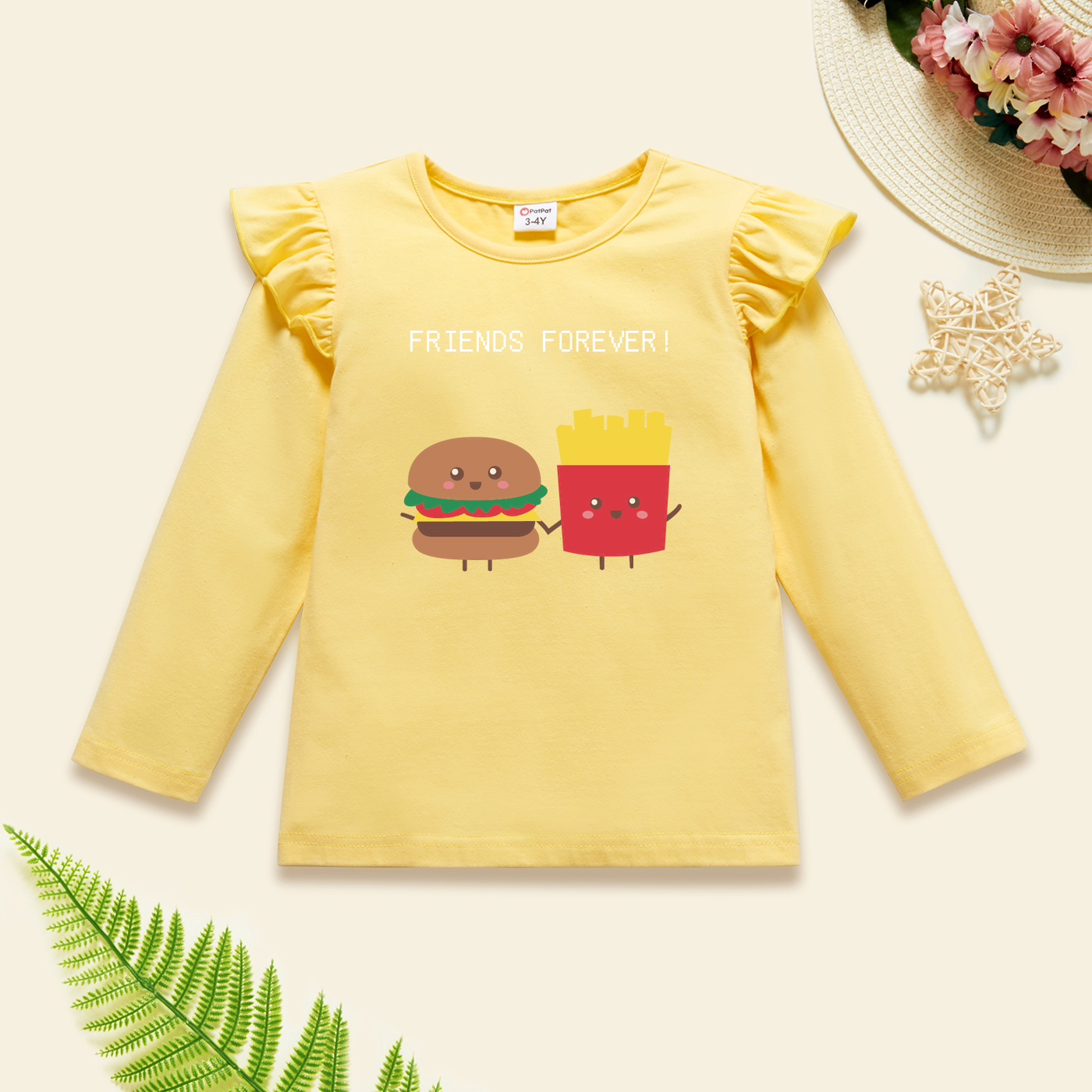

Toddler Graphic Flutter-sleeve Long-sleeve Tee