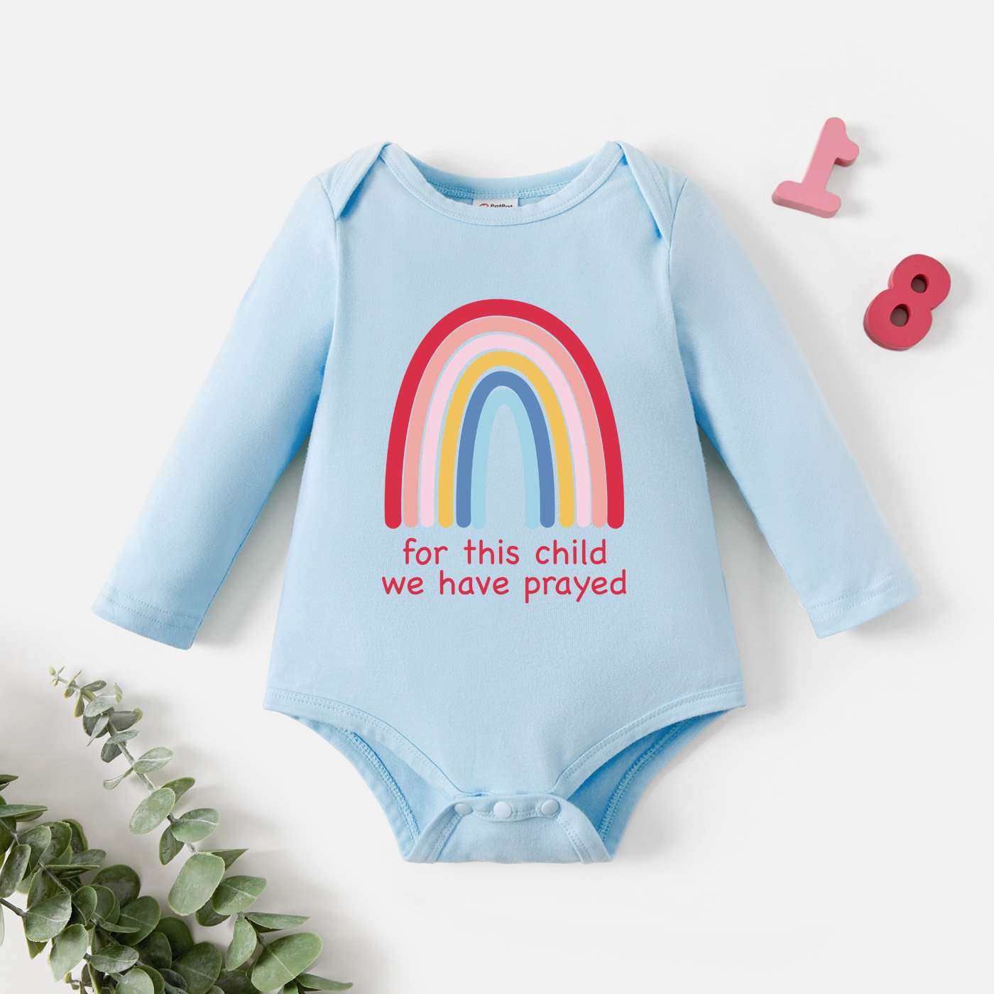 

Baby Graphic Light blue Long-sleeve Romper