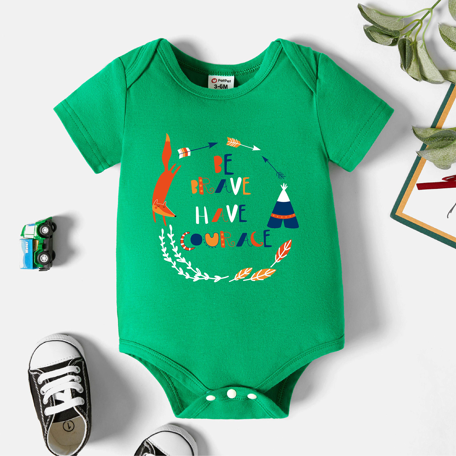 

Baby Graphic Green Short-sleeve Romper