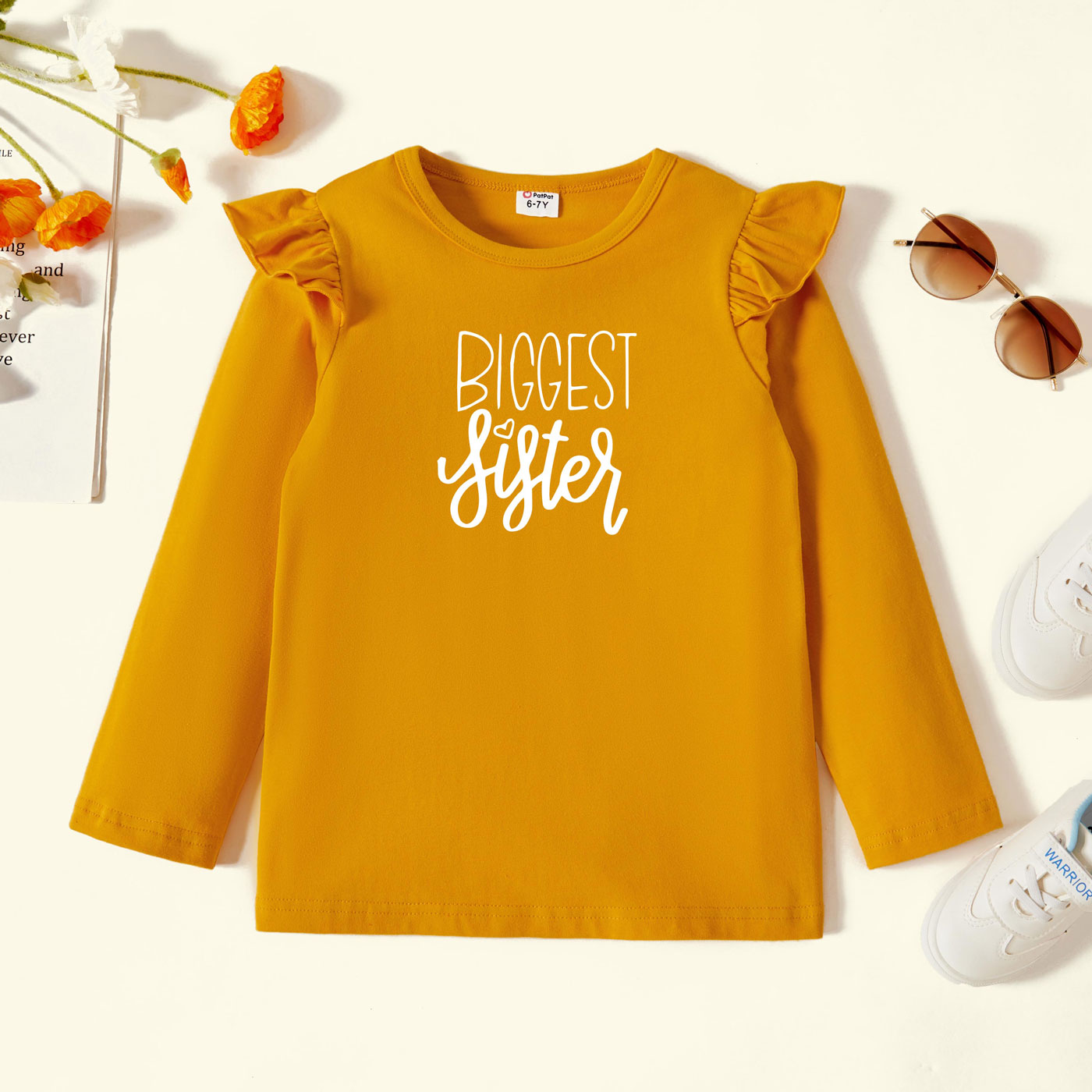 

Kids Graphic Flutter-sleeve Ginger Long-sleeve Tee