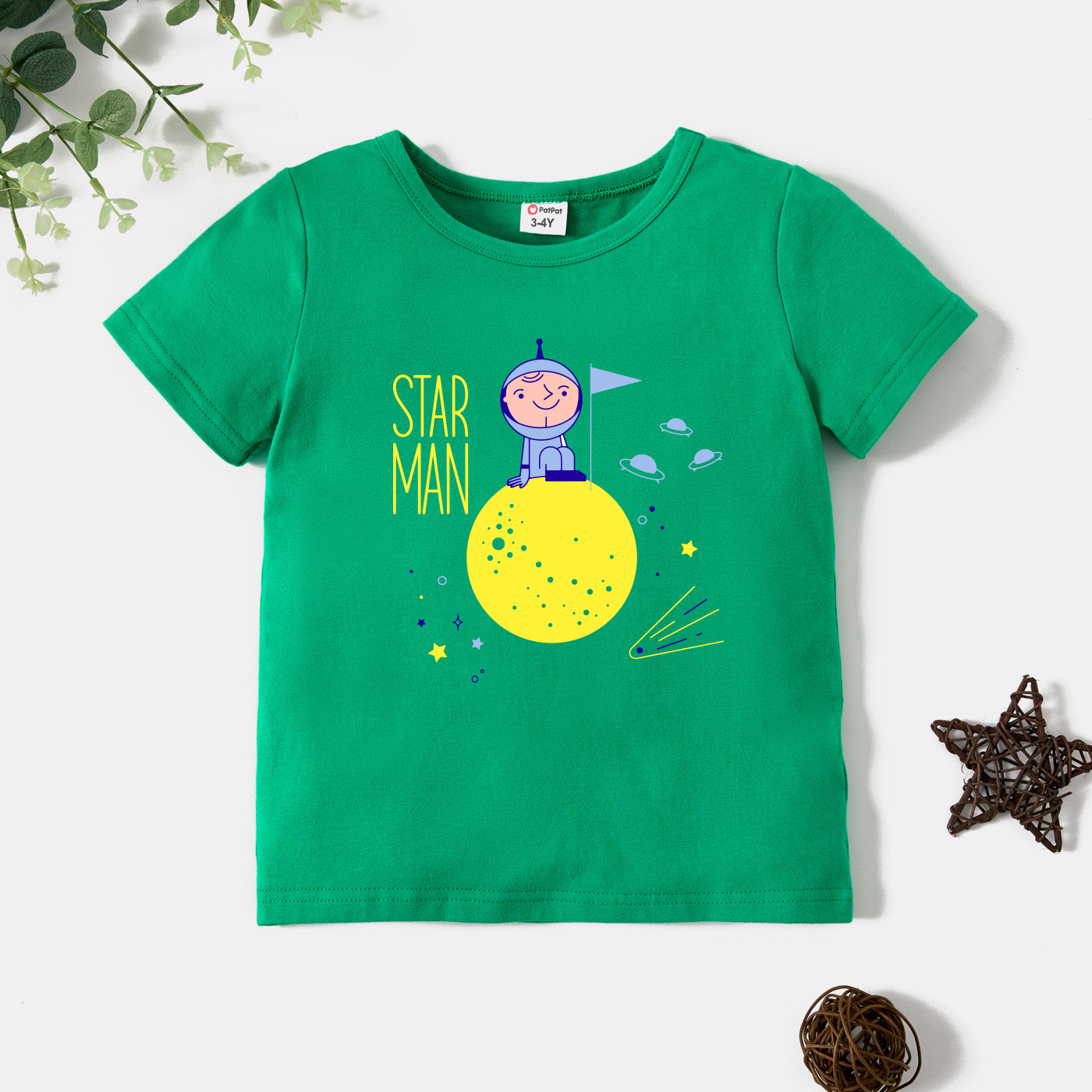 

Toddler Graphic Galaxy and Figure and Letter Print Short-sleeve Tee