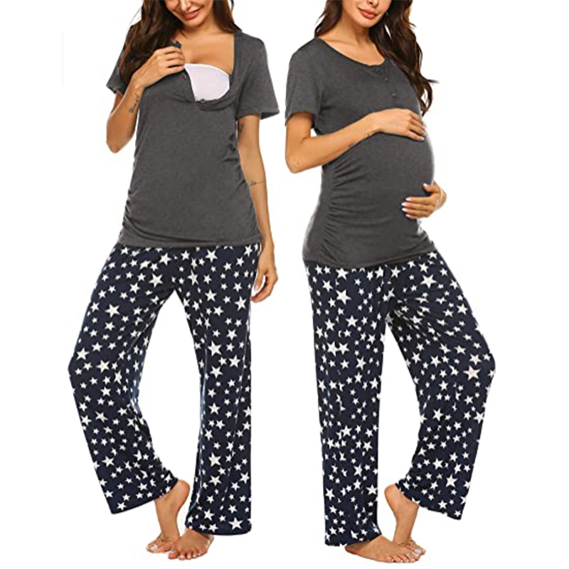 

Maternity Polka Dot Star Print Women Pajamas
