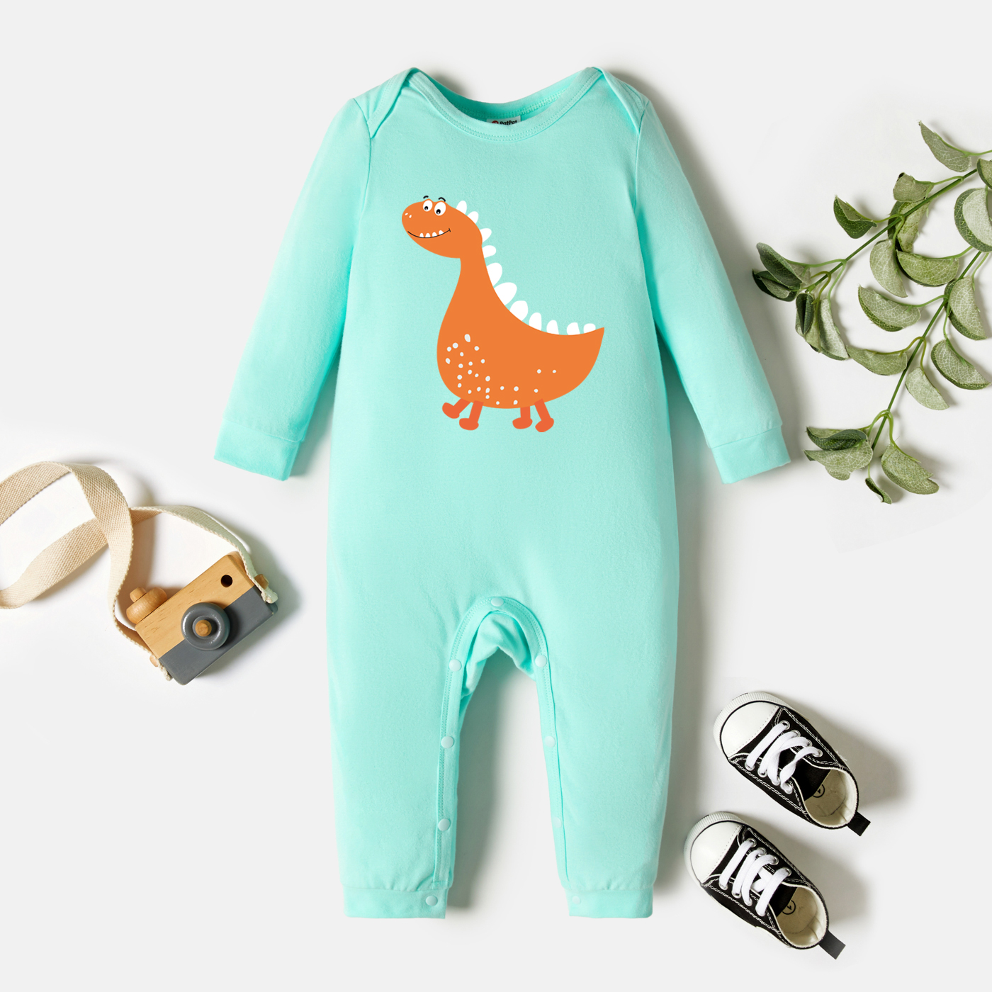 

Baby Graphic White Long-sleeve Jumpsuit