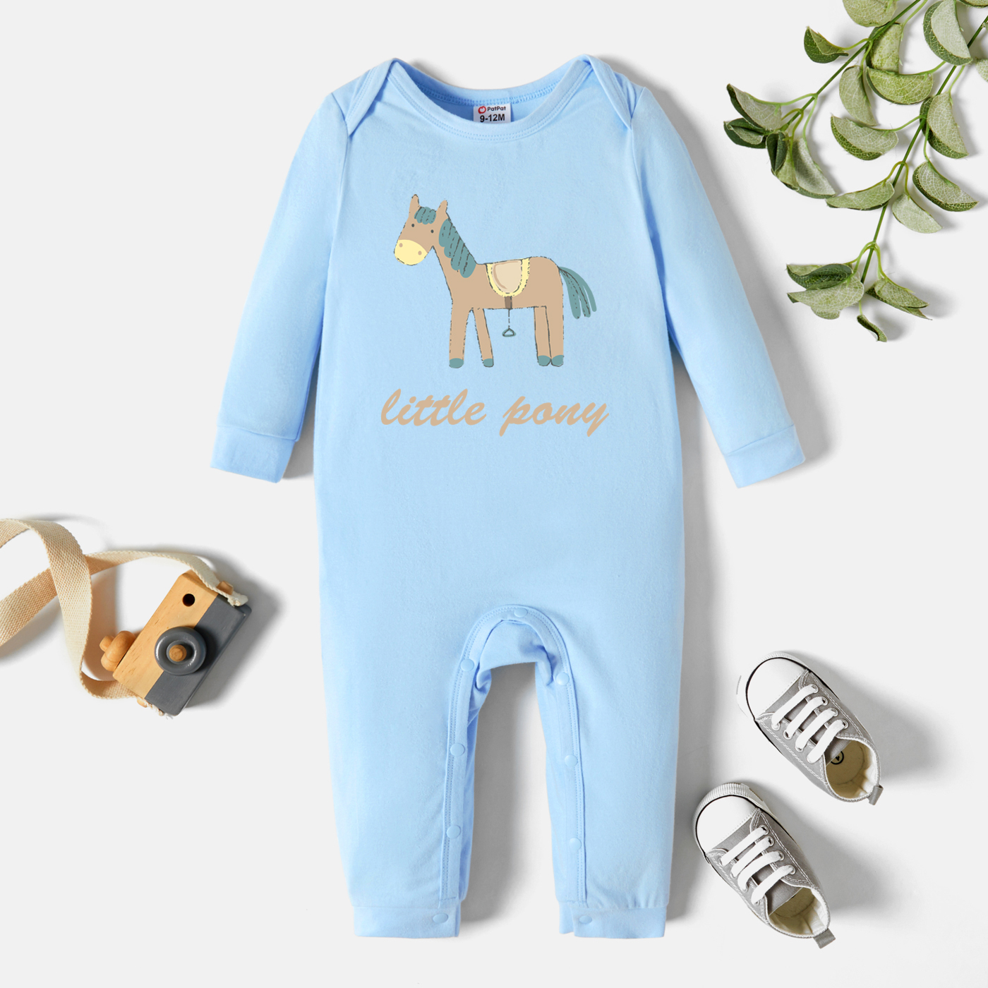 

Baby Graphic White Long-sleeve Jumpsuit