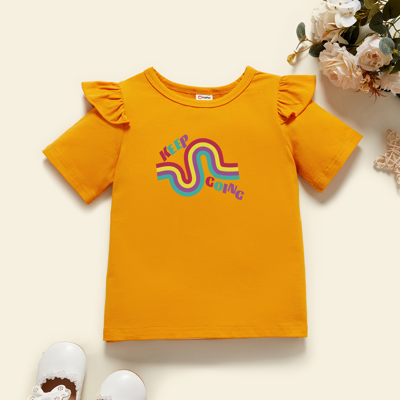 

Toddler Graphic Flutter-sleeve Ginger Short-sleeve Tee