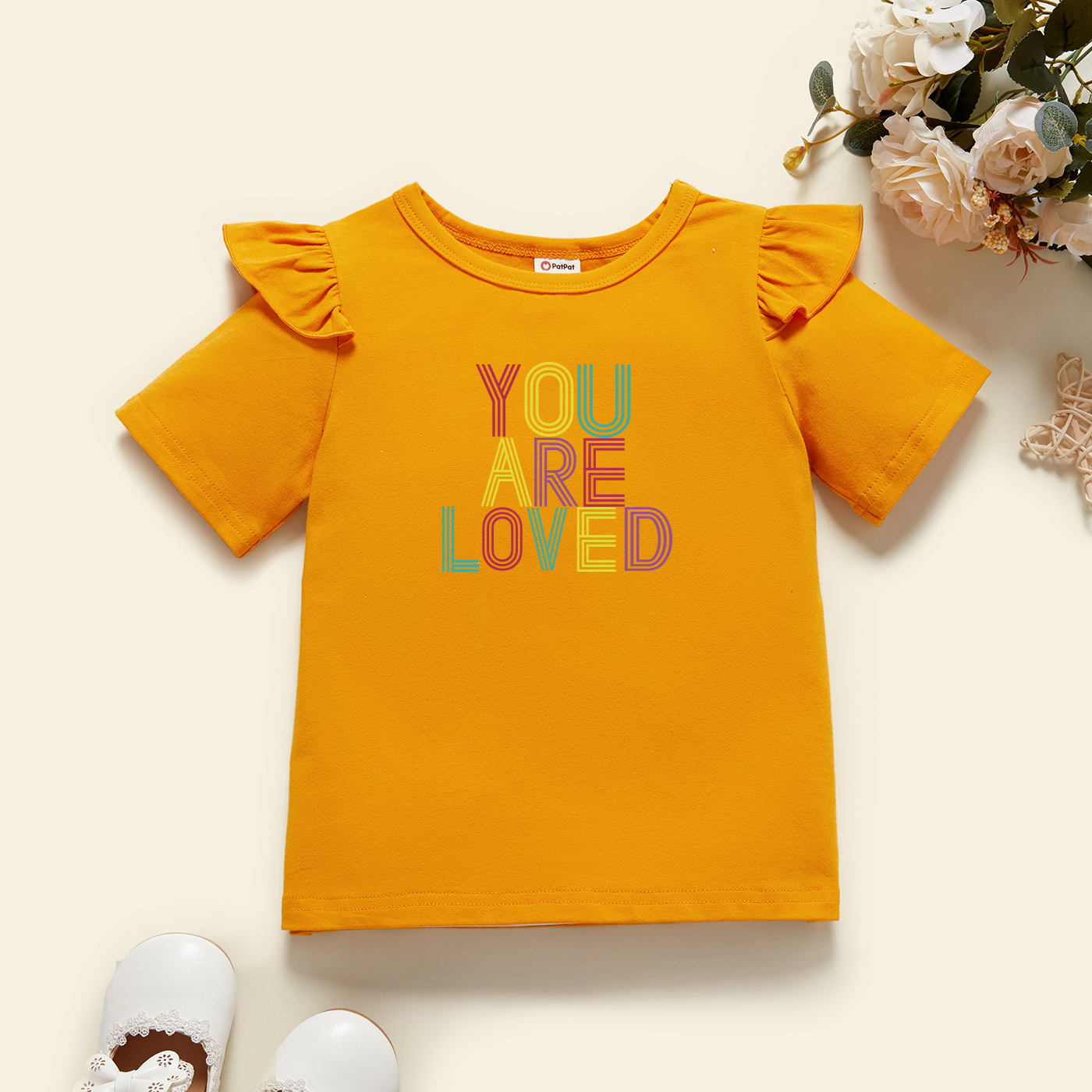 

Toddler Graphic Flutter-sleeve Ginger Short-sleeve Tee