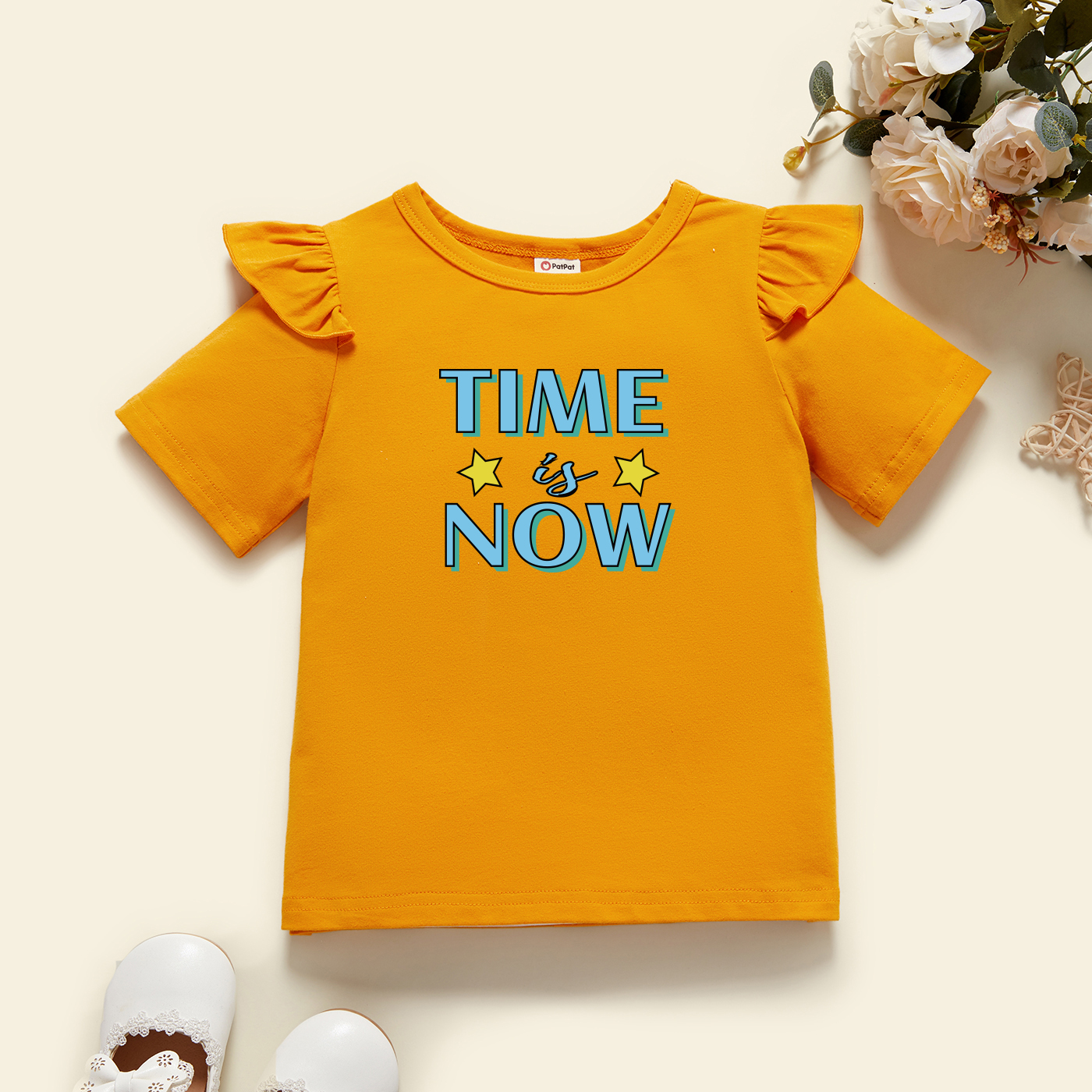 

Toddler Graphic Flutter-sleeve Ginger Short-sleeve Tee
