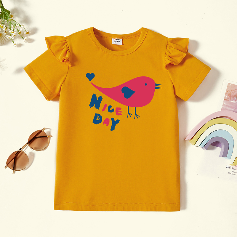 

Kids Graphic Flutter-sleeve Ginger Short-sleeve Tee