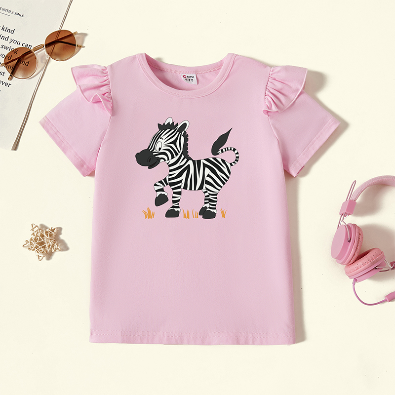 

Kids Graphic Flutter-sleeve Light pink Short-sleeve Tee