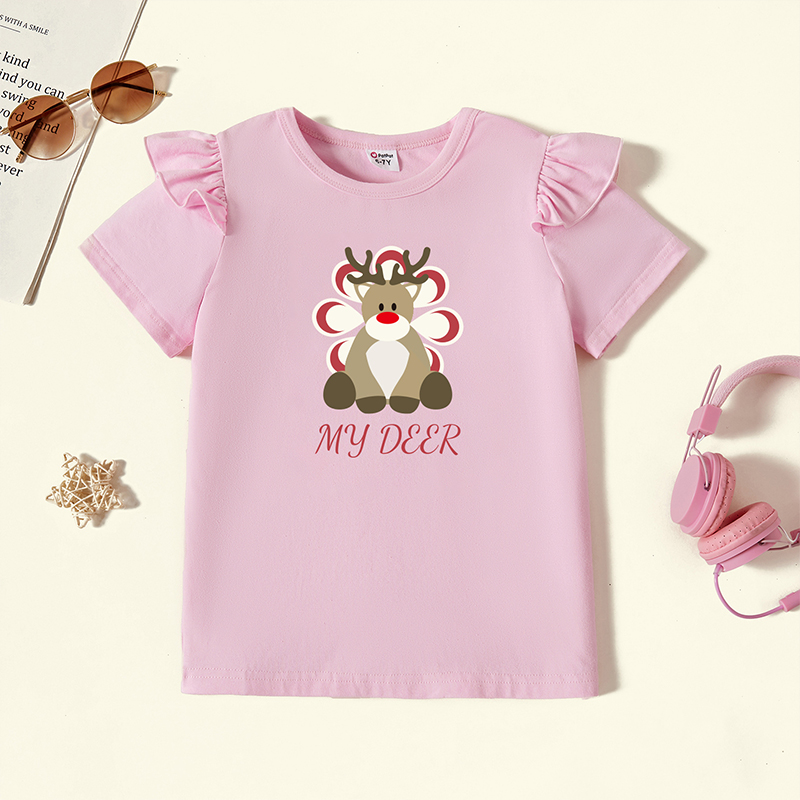 

Kids Graphic Flutter-sleeve Light pink Short-sleeve Tee