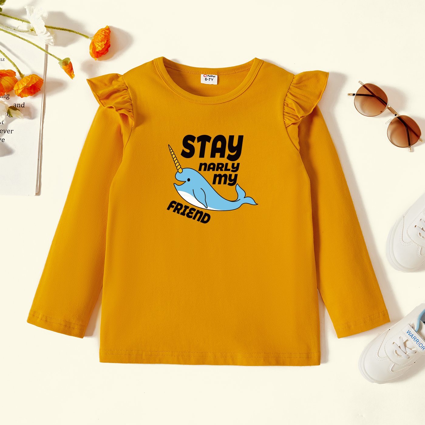 

Kids Graphic Flutter-sleeve Ginger Long-sleeve Tee