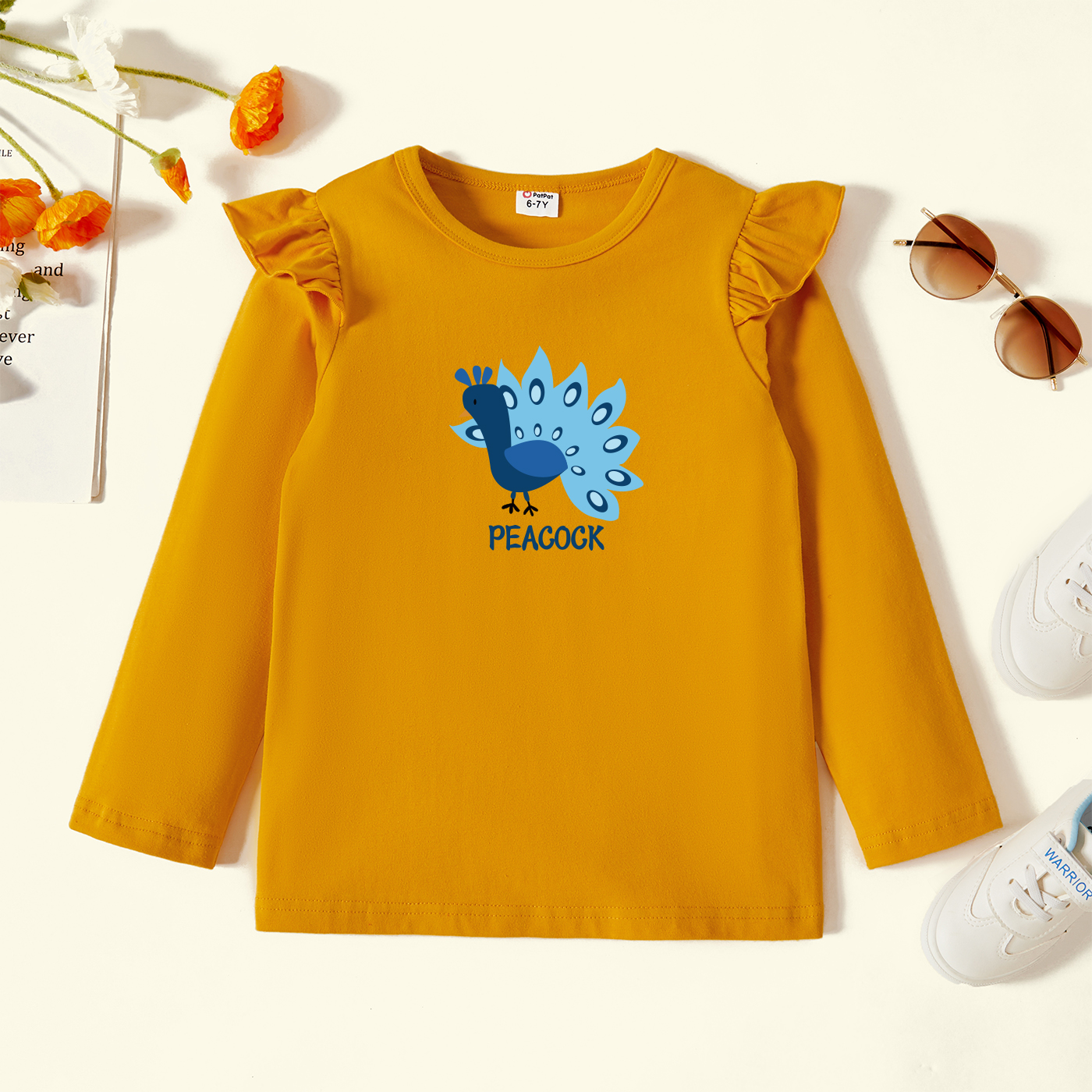 

Kids Graphic Flutter-sleeve Ginger Long-sleeve Tee