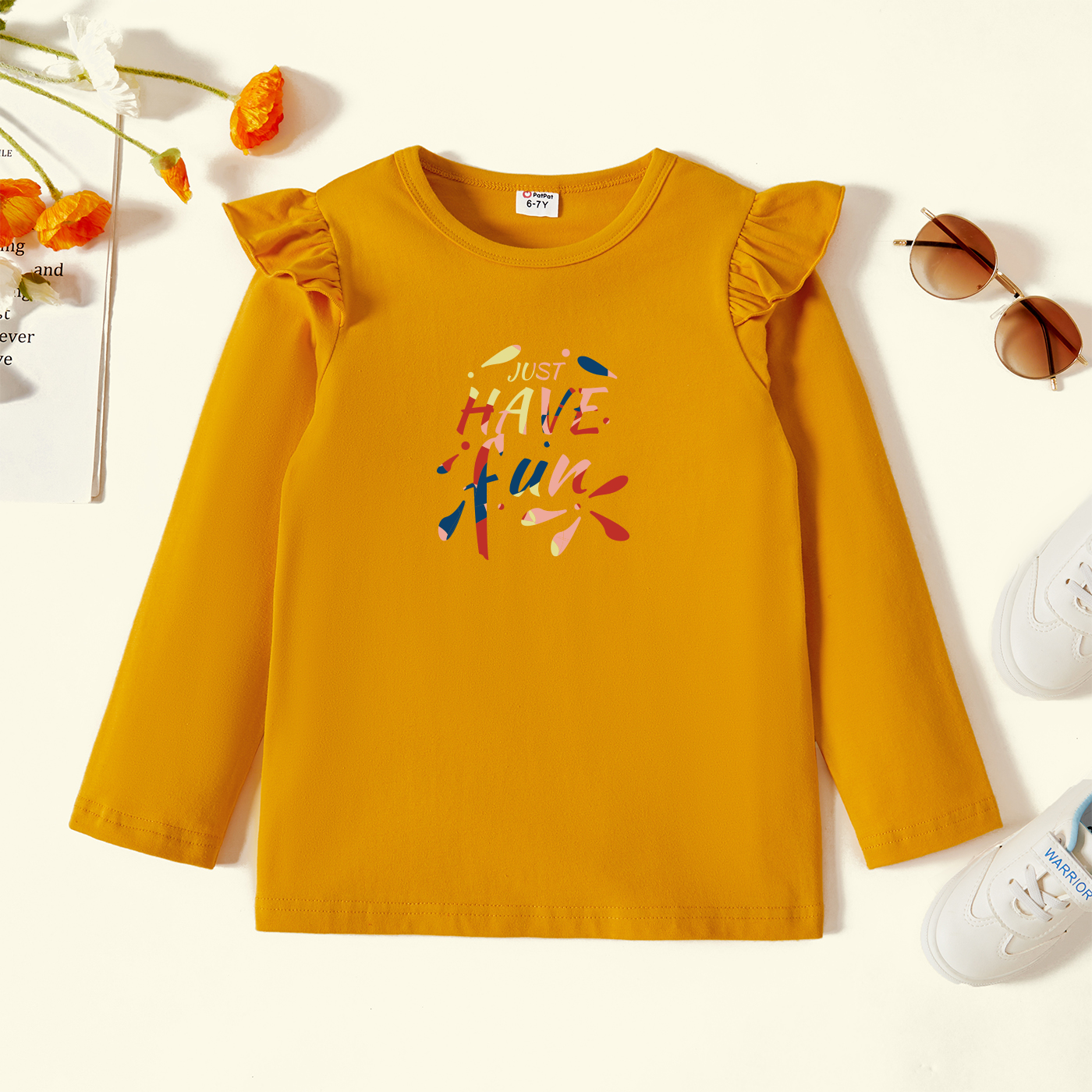 

Kids Graphic Flutter-sleeve Ginger Long-sleeve Tee